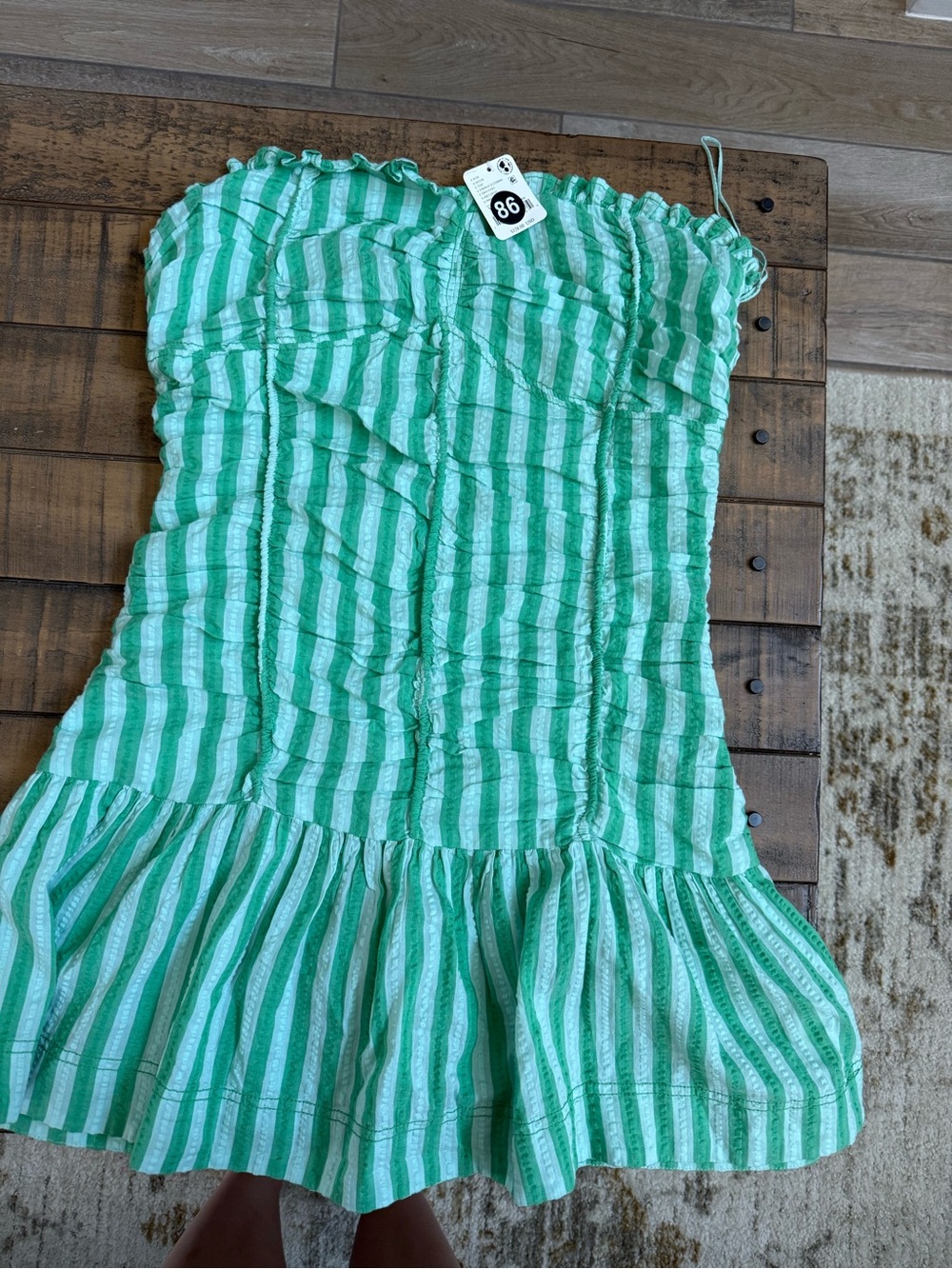 Free People Green Striped Sundress